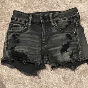 American eagle black denim super stretch shorts